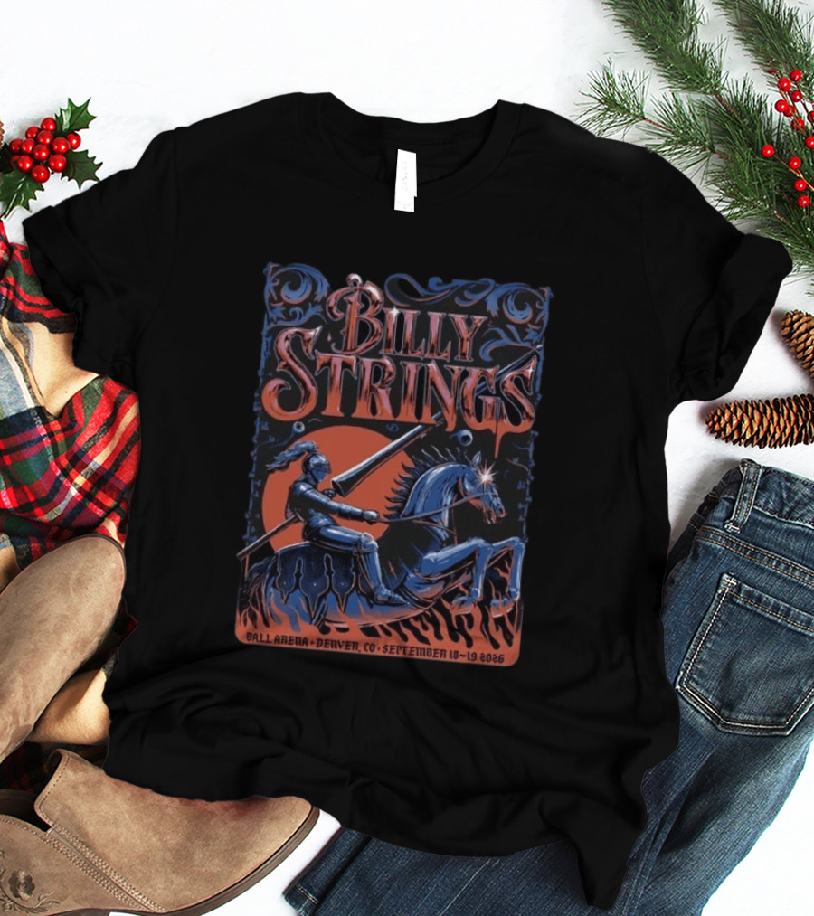 Billy Strings Ball Arena Denver CO September 18 19 2026 Lewy Jones Knight On Horseback T-Shirt