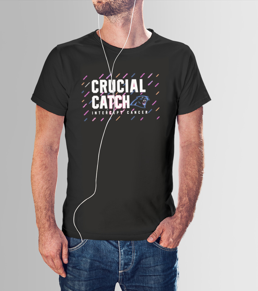 Carolina Panthers 2026 Crucial Catch Intercept Cancer Awareness T-Shirt