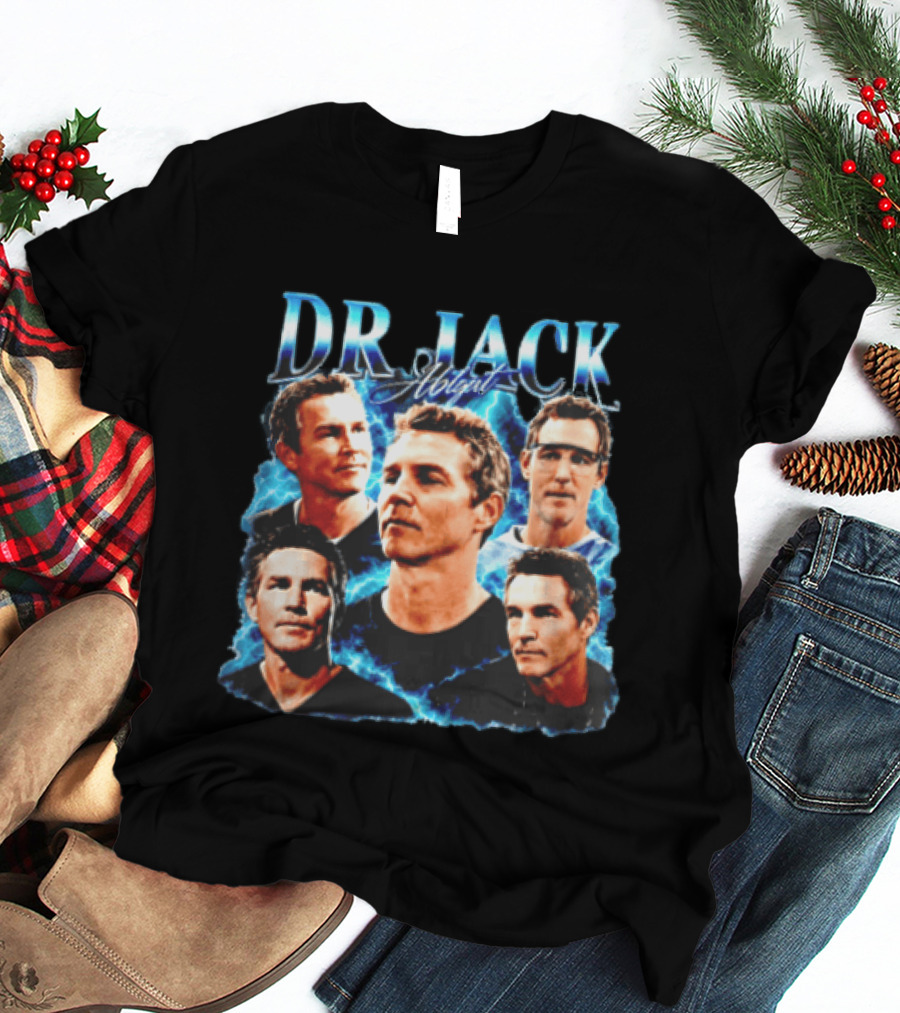 Dr Jack Abigail Bootleg Lightning Doctor Portraits Black T-Shirt