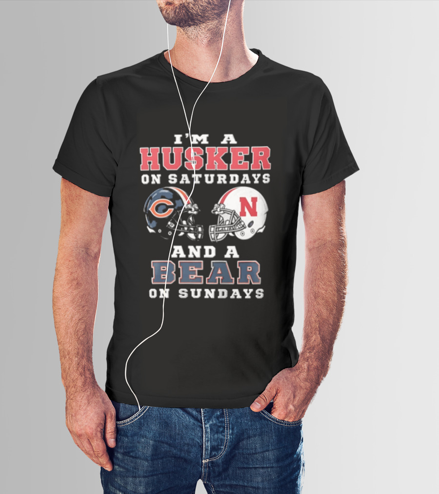 Nebraska Cornhuskers Saturdays Chicago Bears Sundays Sports Fan Gear T-Shirt