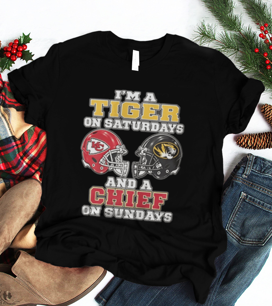 I'm A Tiger On Saturdays On And A Chief On Sundays Kansas City Missouri T-Shirt