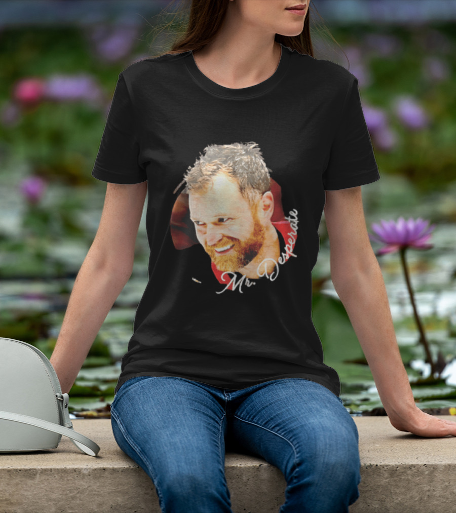 Mr Desperate Smiling Bearded Man Circular Photo T-Shirt
