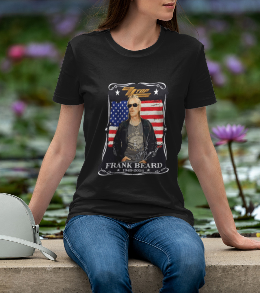 ZZ Top Frank Beard 1949 2026 American Flag Memorial T-Shirt