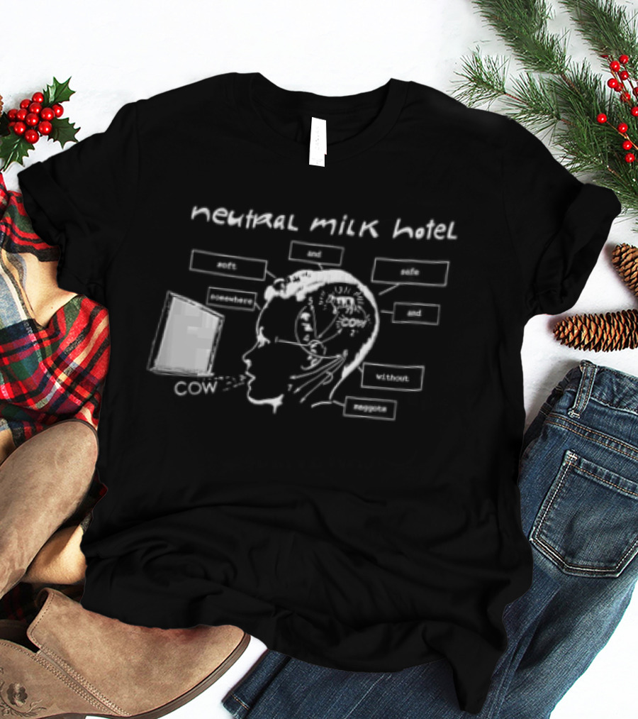 Neutral Milk Hotel Cow Head Diagram Line Soft And Safe Confirmed Concepts Maggots T-Shirt
