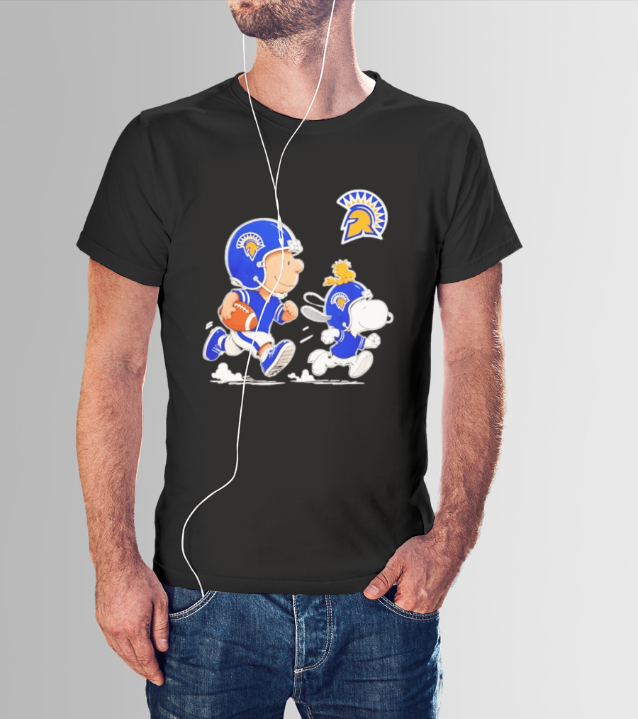 San José State Spartans Charlie Brown Woodstock Snoopy Football NCAA T-Shirt