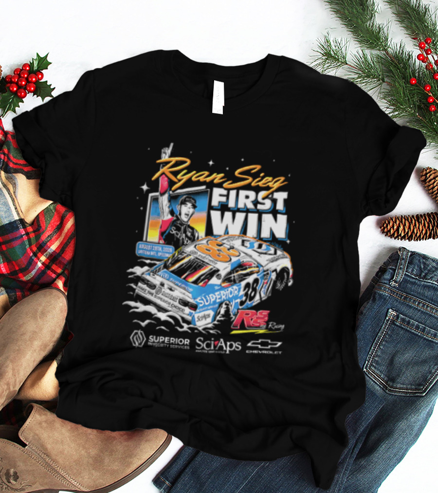 Ryan Sieg First Win August 28th 2026 Daytona Intl Speedway Superior Racing Chevrolet Stock Car Celebrating T-Shirt