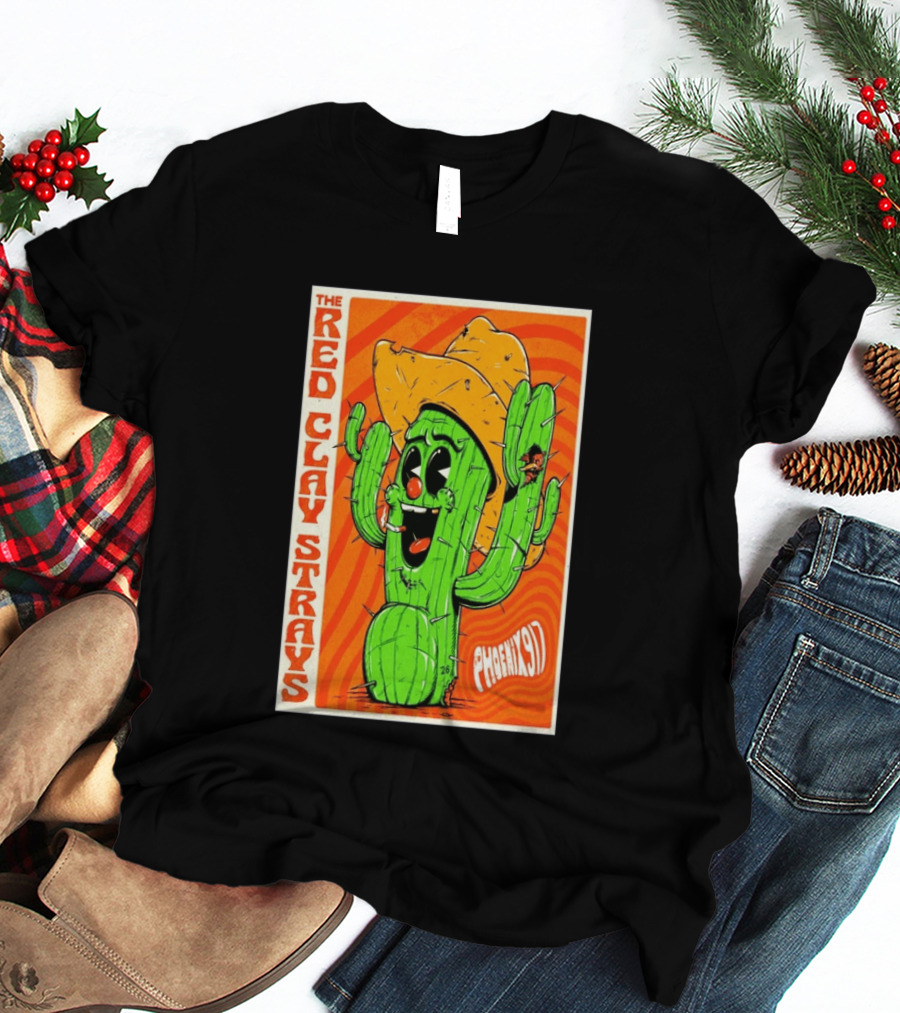 The Red Clay Strays Phoenix Cactus Character 2026 Desert Diamond Arena T-Shirt