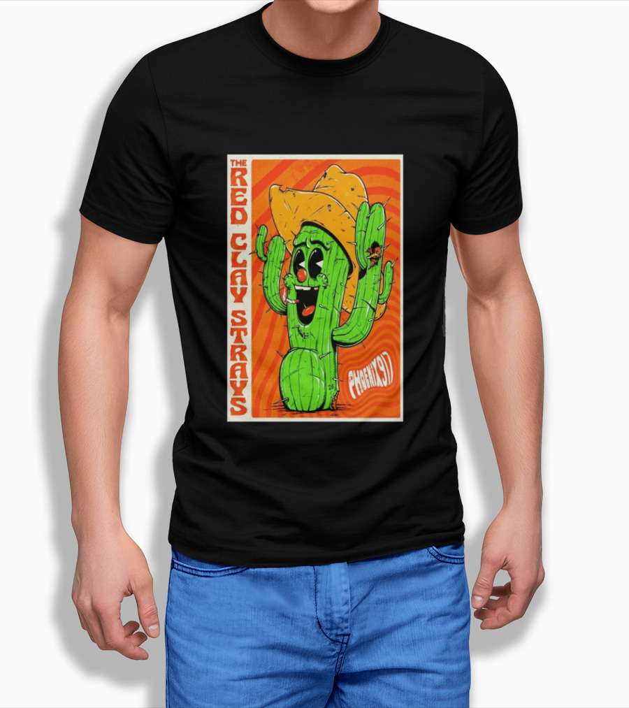 The Red Clay Strays Phoenix Cactus Character 2026 Desert Diamond Arena T-Shirt