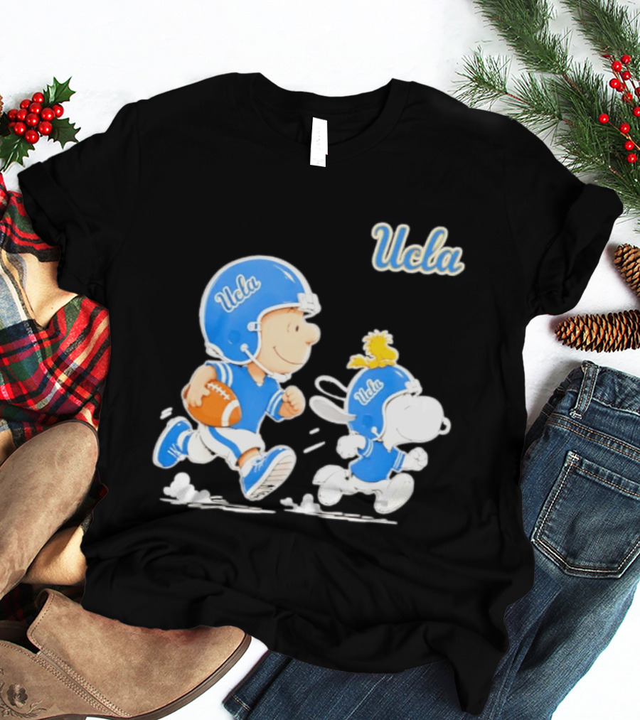 UCLA Charlie Brown Woodstock Snoopy Football NCAA Bruins Collaboration T-Shirt