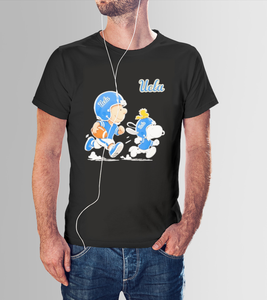 UCLA Charlie Brown Woodstock Snoopy Football NCAA Bruins Collaboration T-Shirt