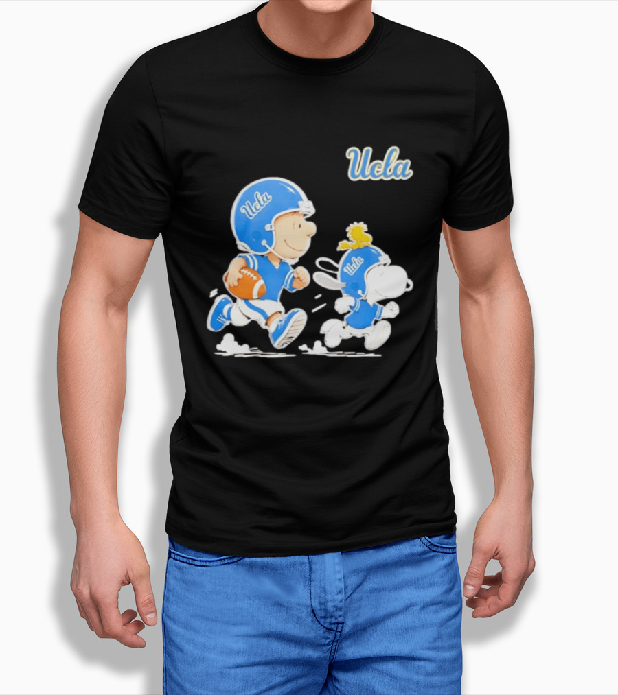 UCLA Charlie Brown Woodstock Snoopy Football NCAA Bruins Collaboration T-Shirt