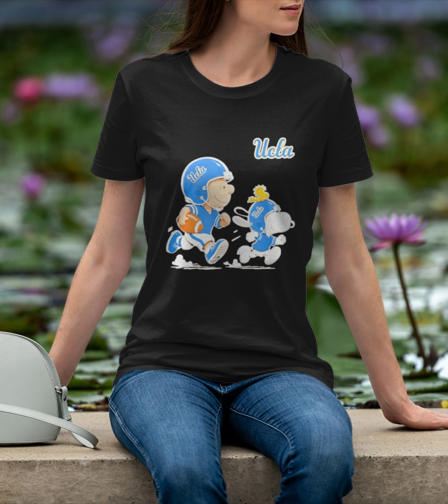 UCLA Charlie Brown Woodstock Snoopy Football NCAA Bruins Collaboration T-Shirt