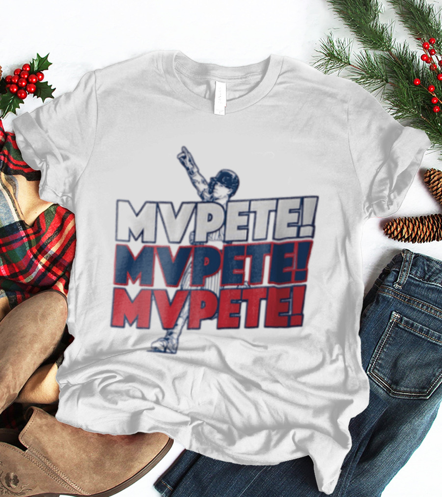 MVPETE Baseball Player Pointing Up Repeated T-Shirt
