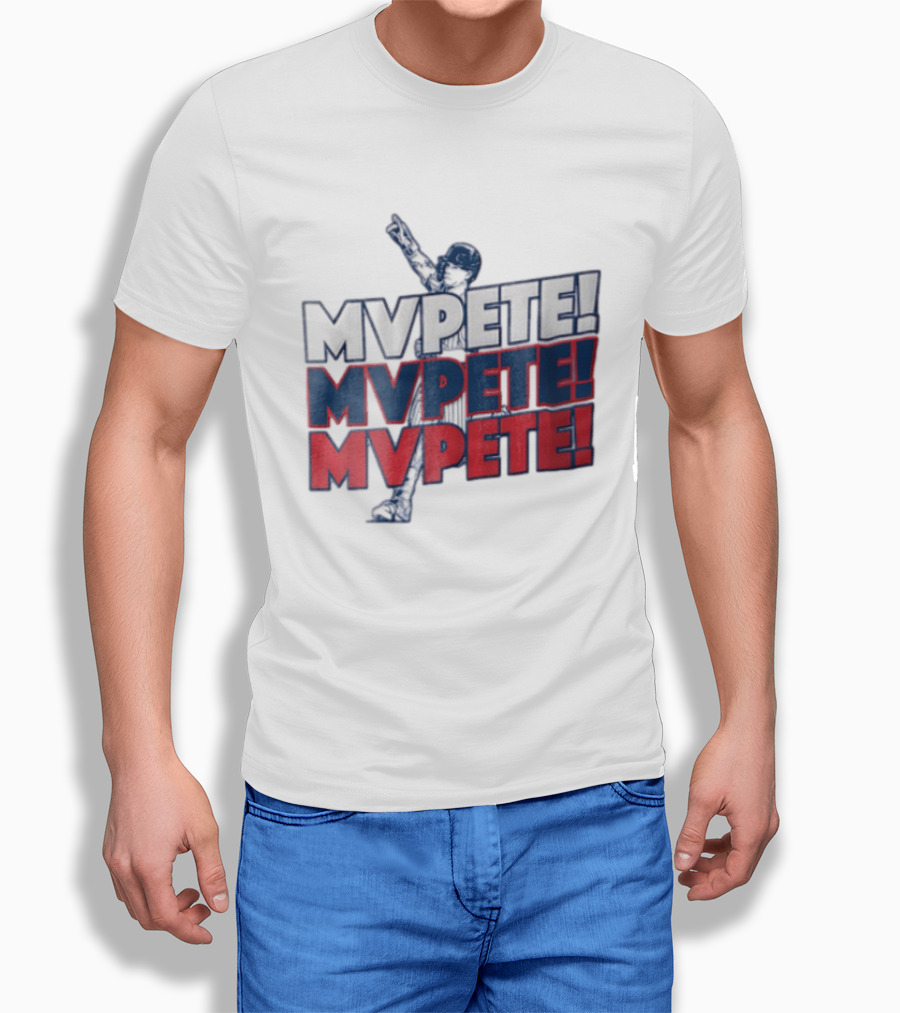 MVPETE Baseball Player Pointing Up Repeated T-Shirt