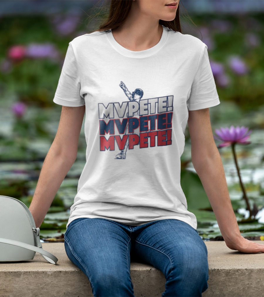 MVPETE Baseball Player Pointing Up Repeated T-Shirt