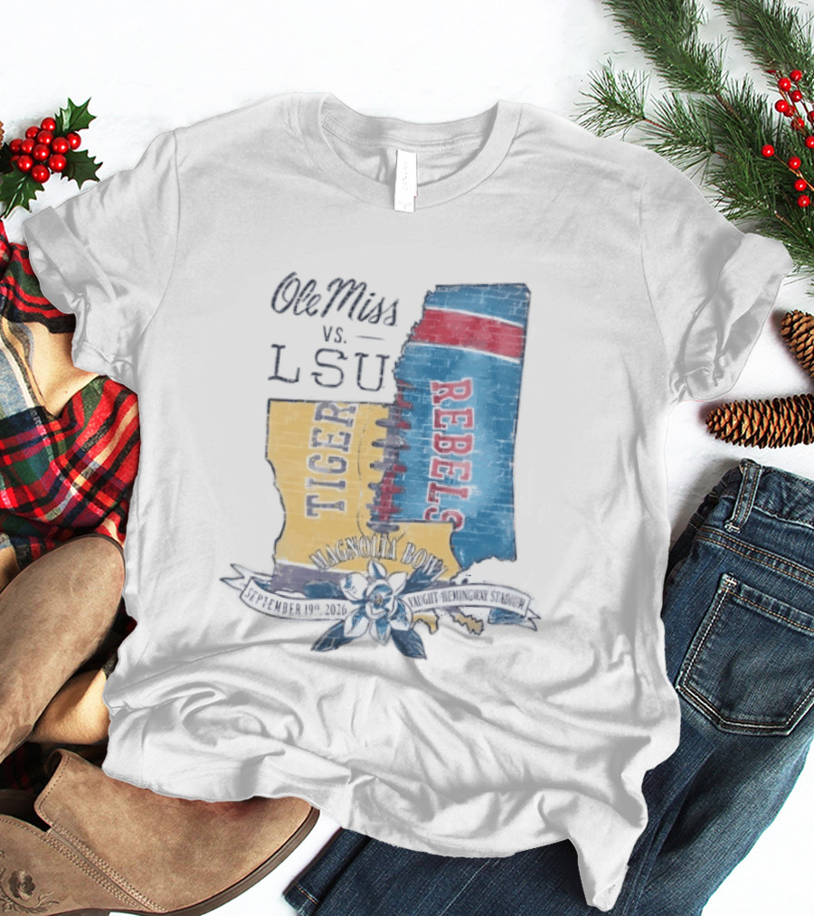 Ole Miss Vs LSU Magnolia Bowl September 19 2026 Vaught Hemingway Stadium T-Shirt