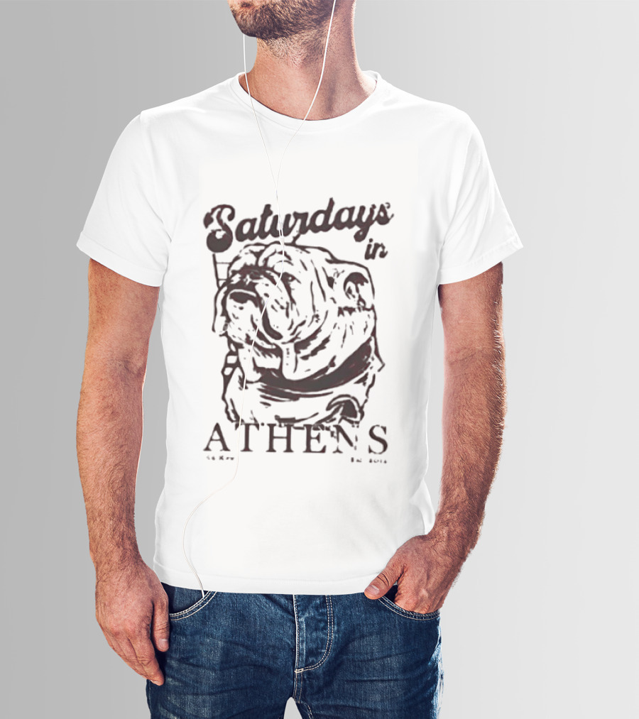 Saturdays In Athens Old Row Est 2014 Bulldog T-Shirt
