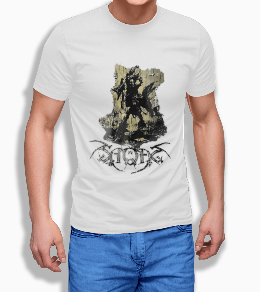 Savatage Skeleton Reaper Flying V Guitar Gold Distressed T-Shirt