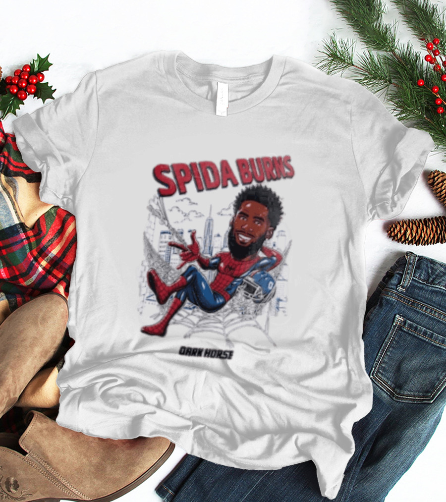 Spida Burns Dark Horse With Spider Man New York Giants T-Shirt