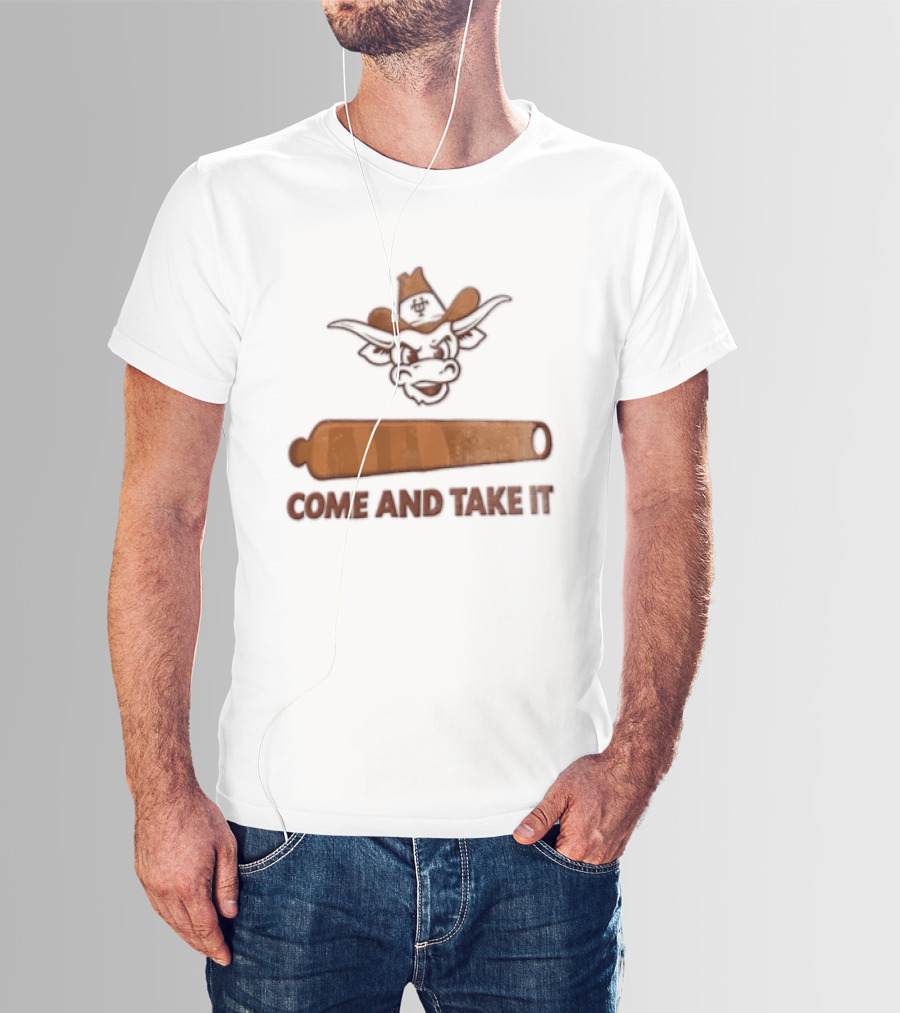Texas Longhorns Mascot Cowboy Come And Take It Cannon T-Shirt