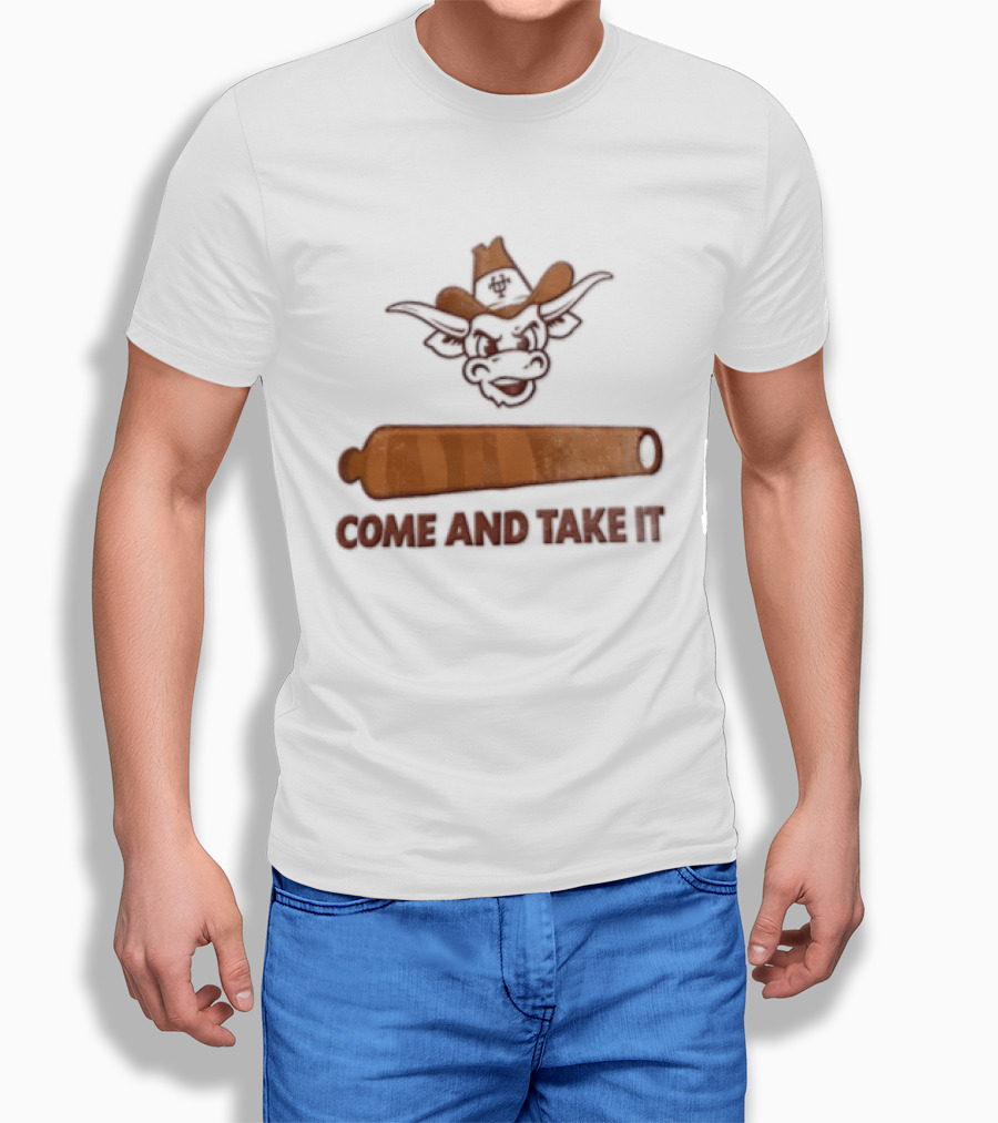 Texas Longhorns Mascot Cowboy Come And Take It Cannon T-Shirt