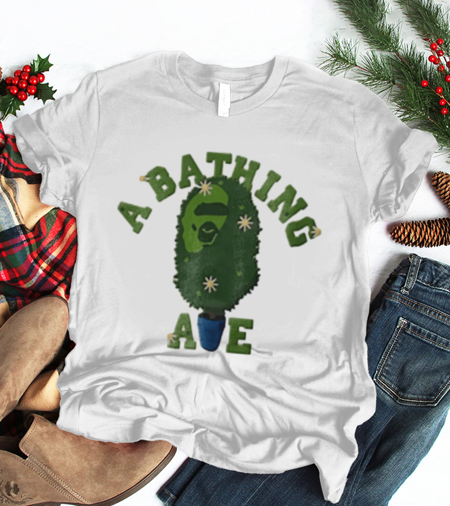 A Bathing Ape Topiary Bush Potted Blue Planter Yellow Flowers T-Shirt
