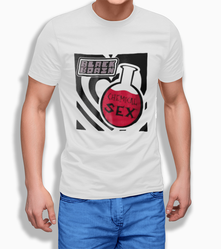 Black Brain Chemical Sex Halftone Heart Flask T-Shirt