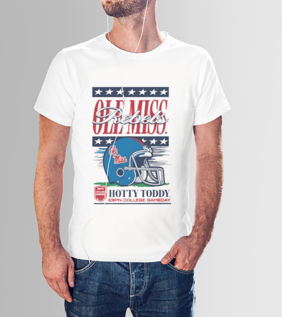 Ole Miss Rebels Helmet Hotty Toddy ESPN College Gameday T-Shirt