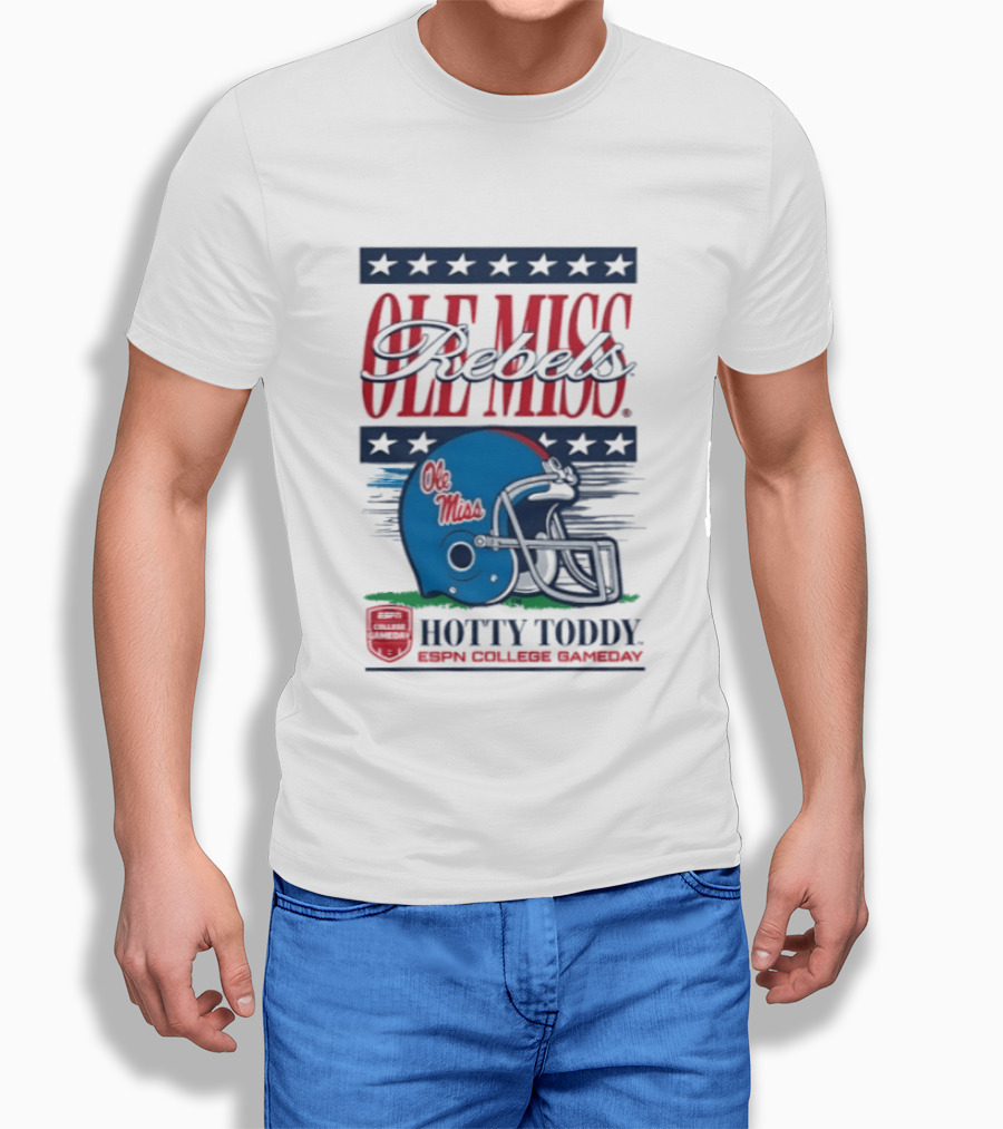 Ole Miss Rebels Helmet Hotty Toddy ESPN College Gameday T-Shirt