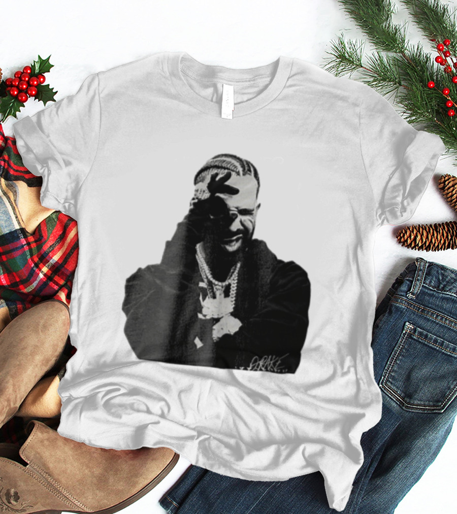 Drake Halftone Rapper Chains Gloves T-Shirt