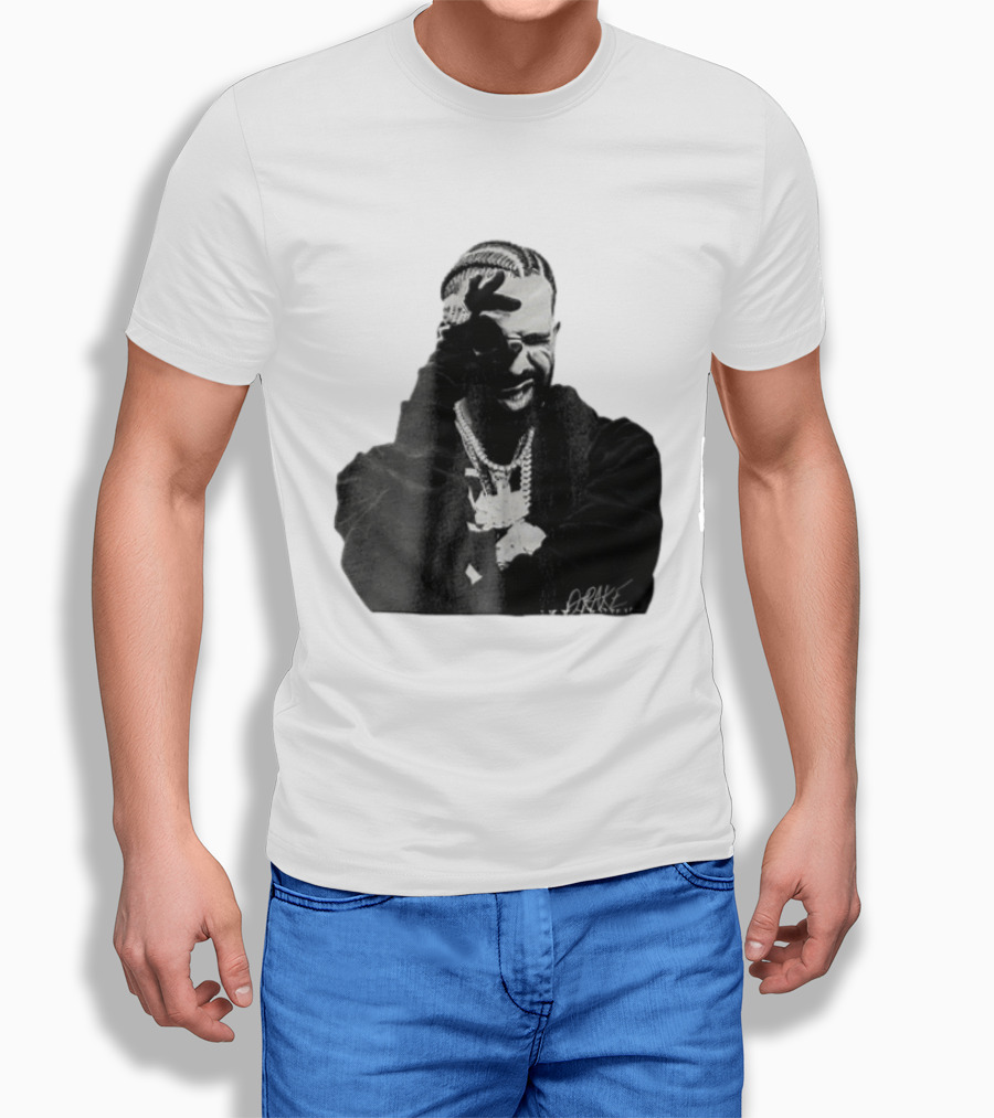 Drake Halftone Rapper Chains Gloves T-Shirt