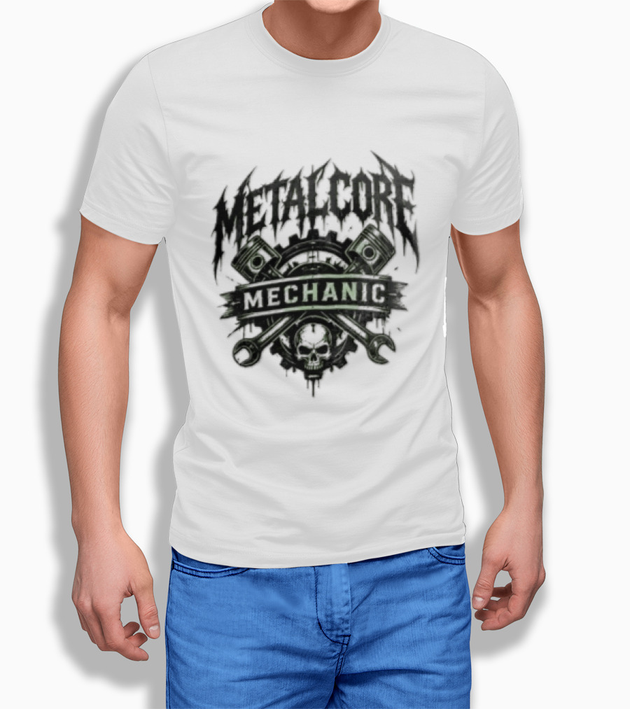Metalcore Mechanic Skull Pistons Wrenches T-Shirt