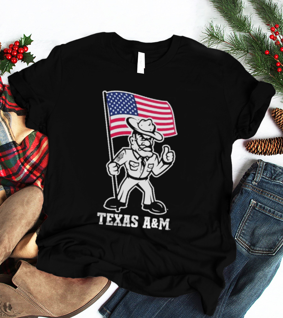 Texas A&M Ol' Sarge 2026 American Flag T-Shirt