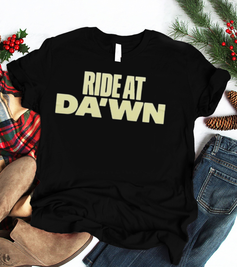 Aces Ride At Dawn Text Bold Yellow Font T-Shirt