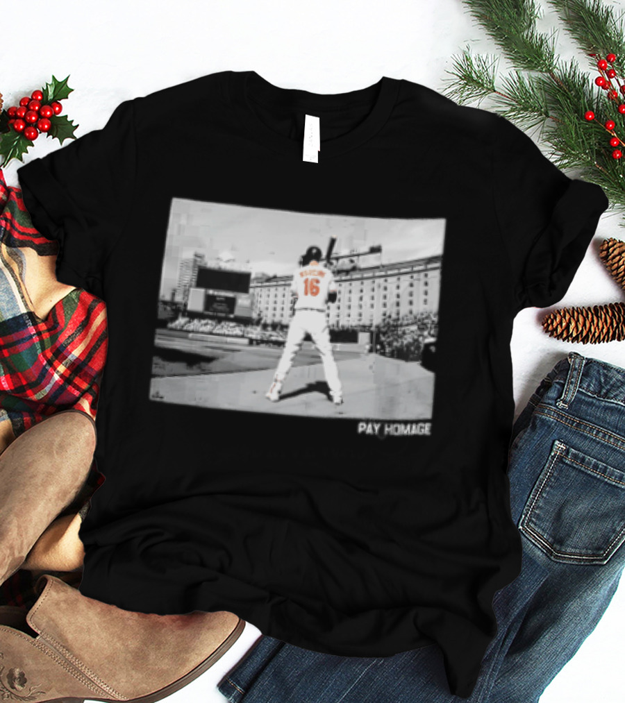 Baltimore Orioles Mancini Batter Home Plate Stadium Pay Homage T-Shirt