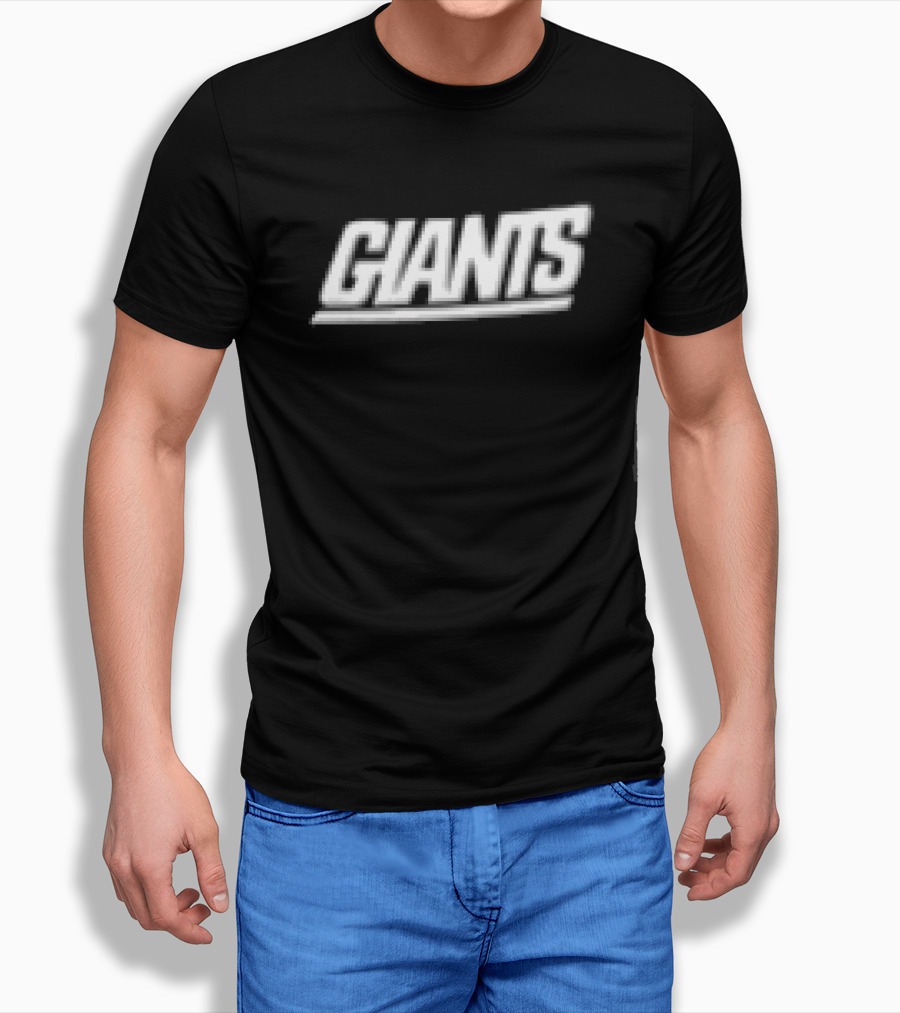 Giants Text Bold White Font Left Chest Placement T-Shirt