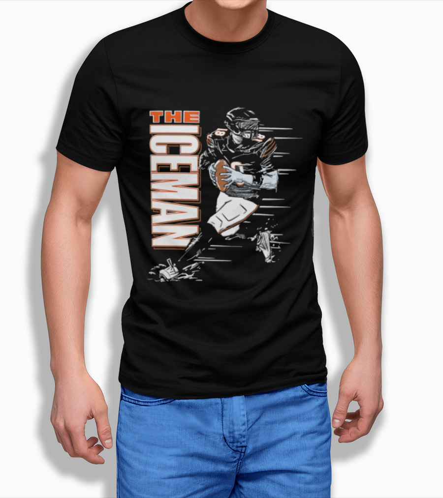 Chicago Bears The Iceman Football Player Running Holding Ball T-Shirt