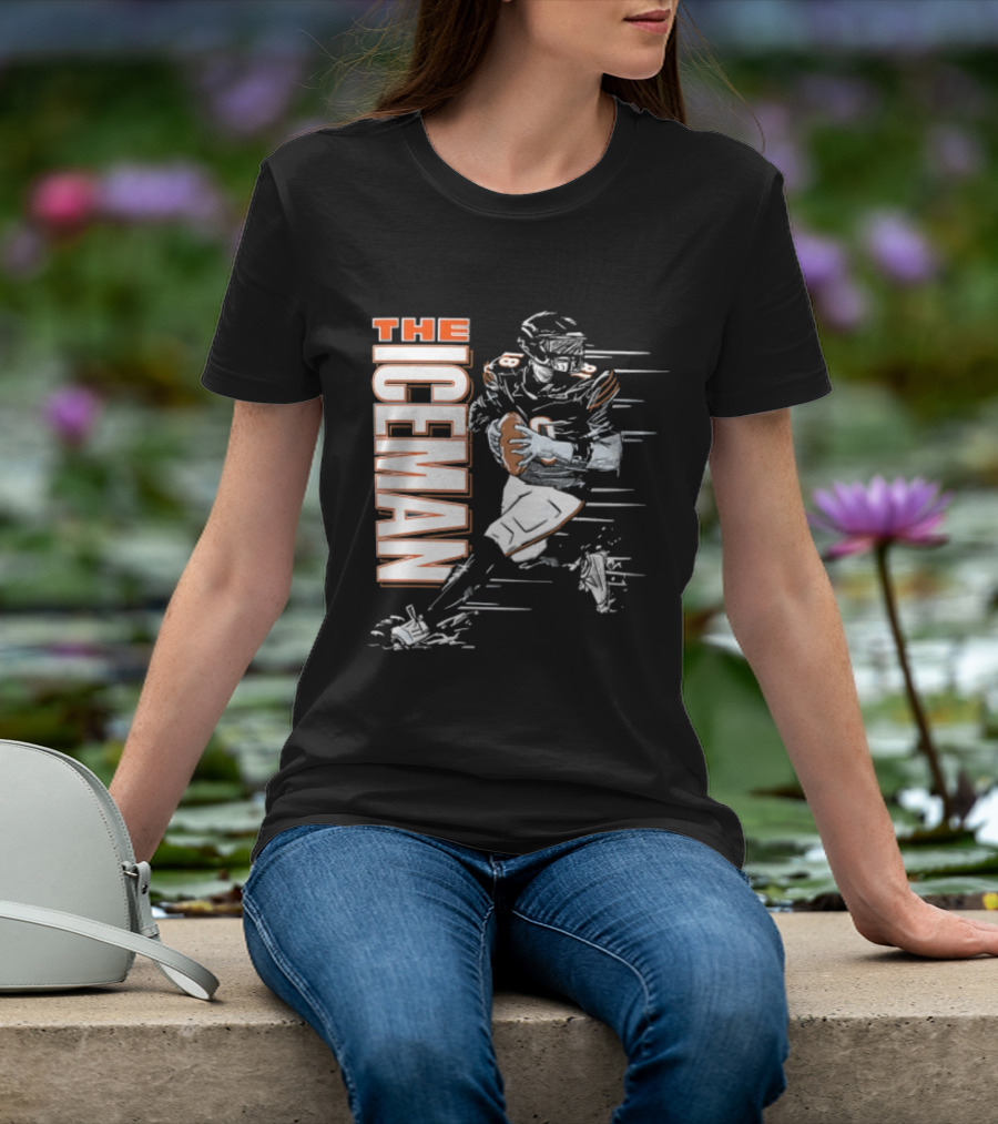 Chicago Bears The Iceman Football Player Running Holding Ball T-Shirt