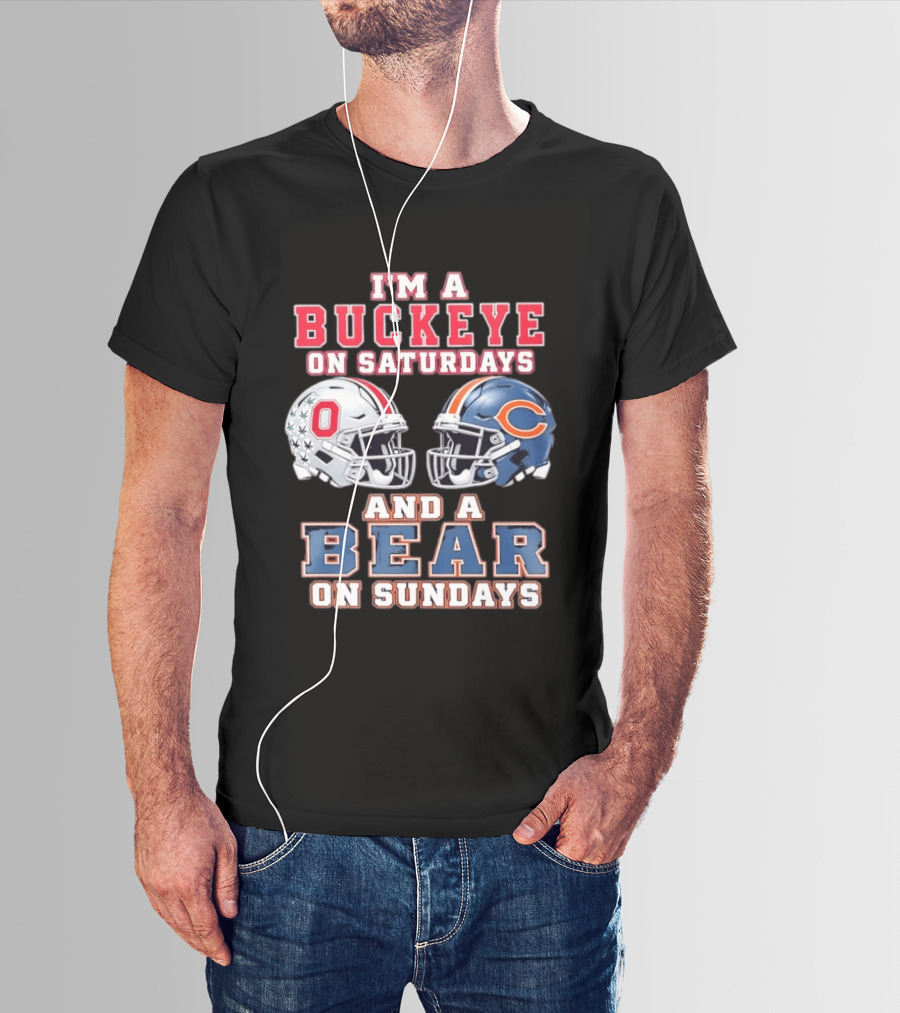 Ohio Buckeyes Saturdays Chicago Bears Sundays Football Rivalry T-Shirt