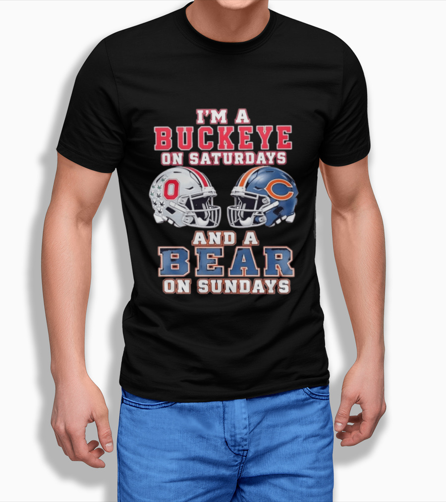 Ohio Buckeyes Saturdays Chicago Bears Sundays Football Rivalry T-Shirt