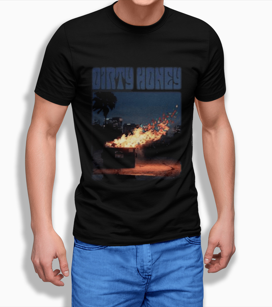 Dirty Honey Dumpster Fire Album Cover Vintage Aesthetic T-Shirt