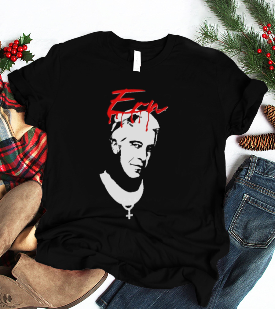 Epstein Priest With Dripping Red T-Shirt