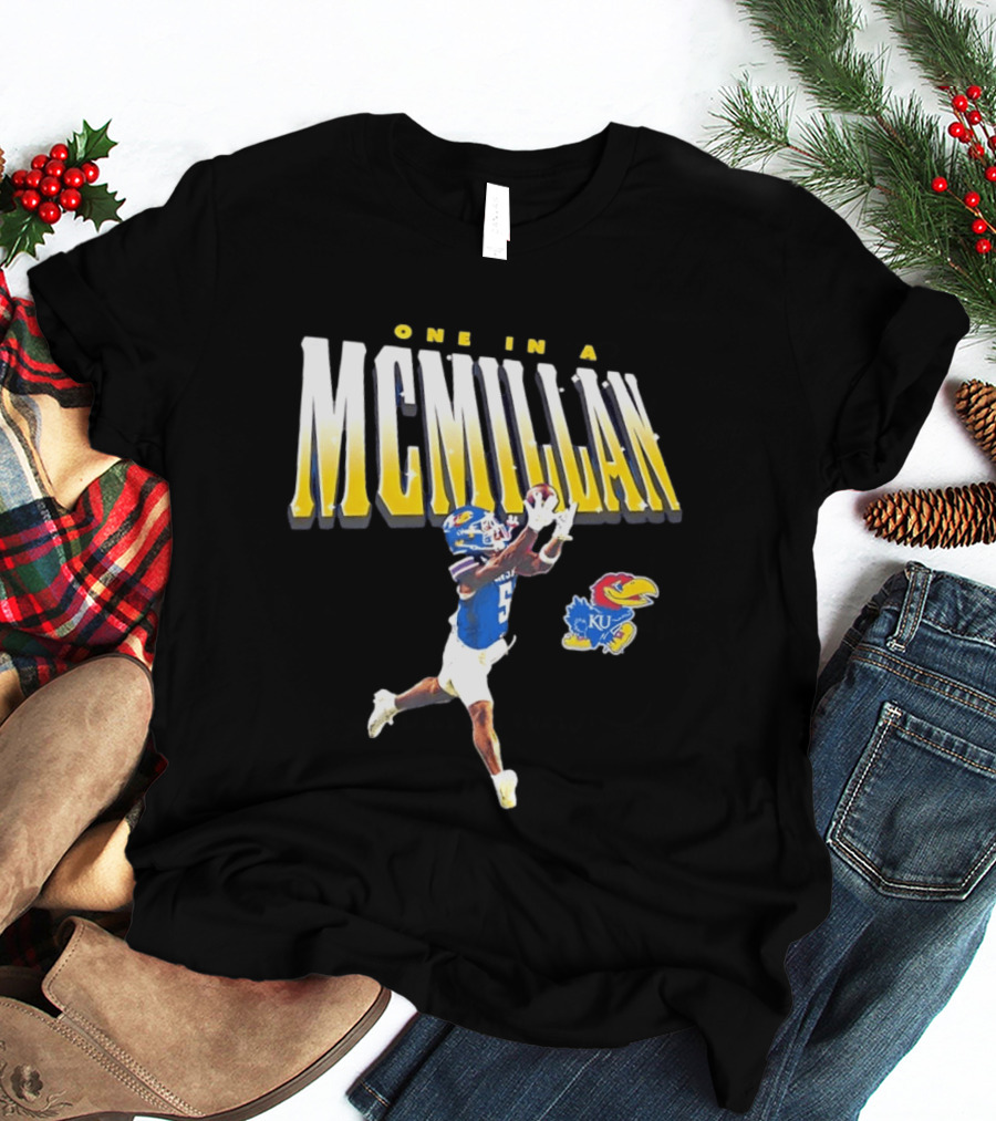 One In A McMillan Kansas Jayhawks KU Football Player Catching T-Shirt