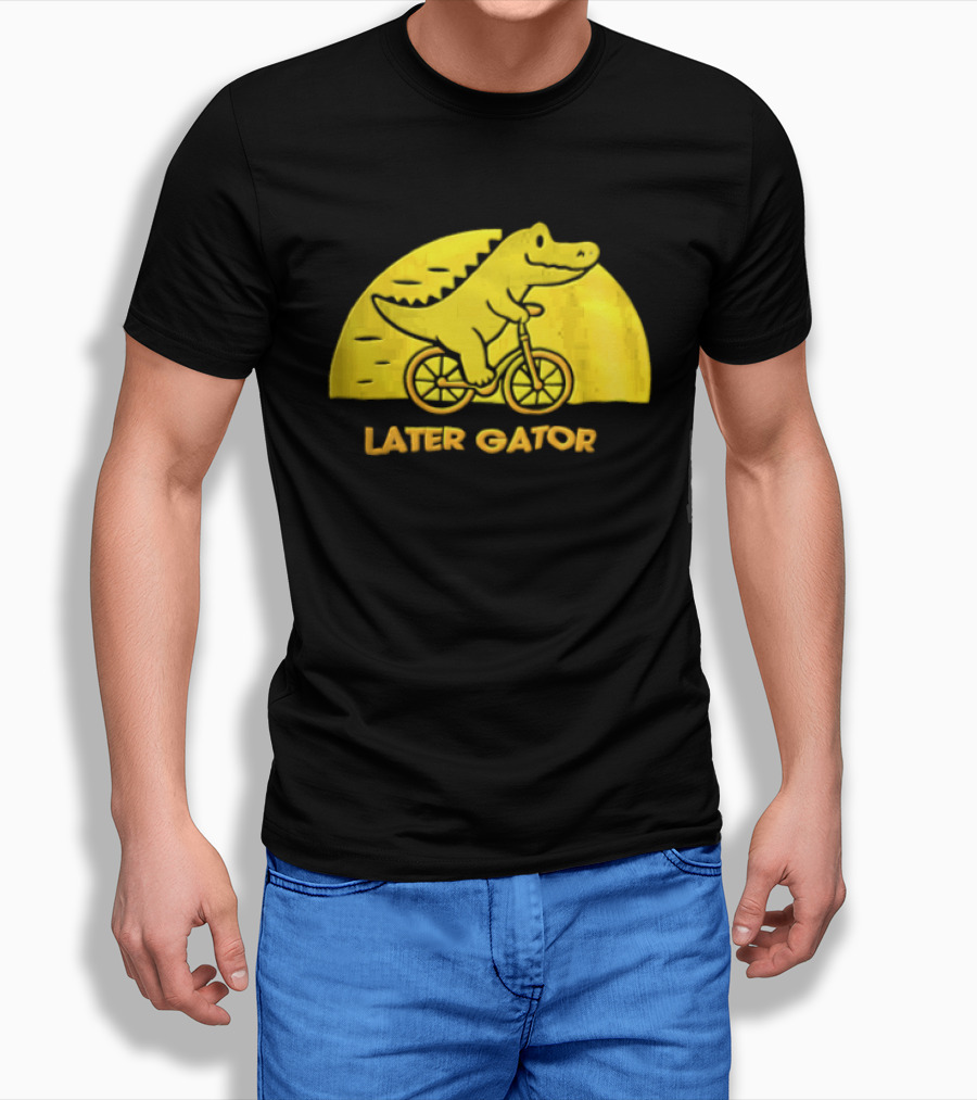 Later Gator Riding Bicycle Fun T-Shirt