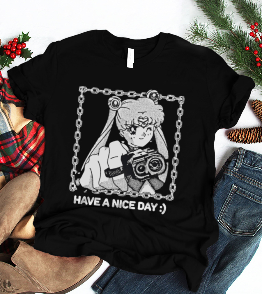 Sailor Moon Have A Nice Day Chain Frame Camera T-Shirt