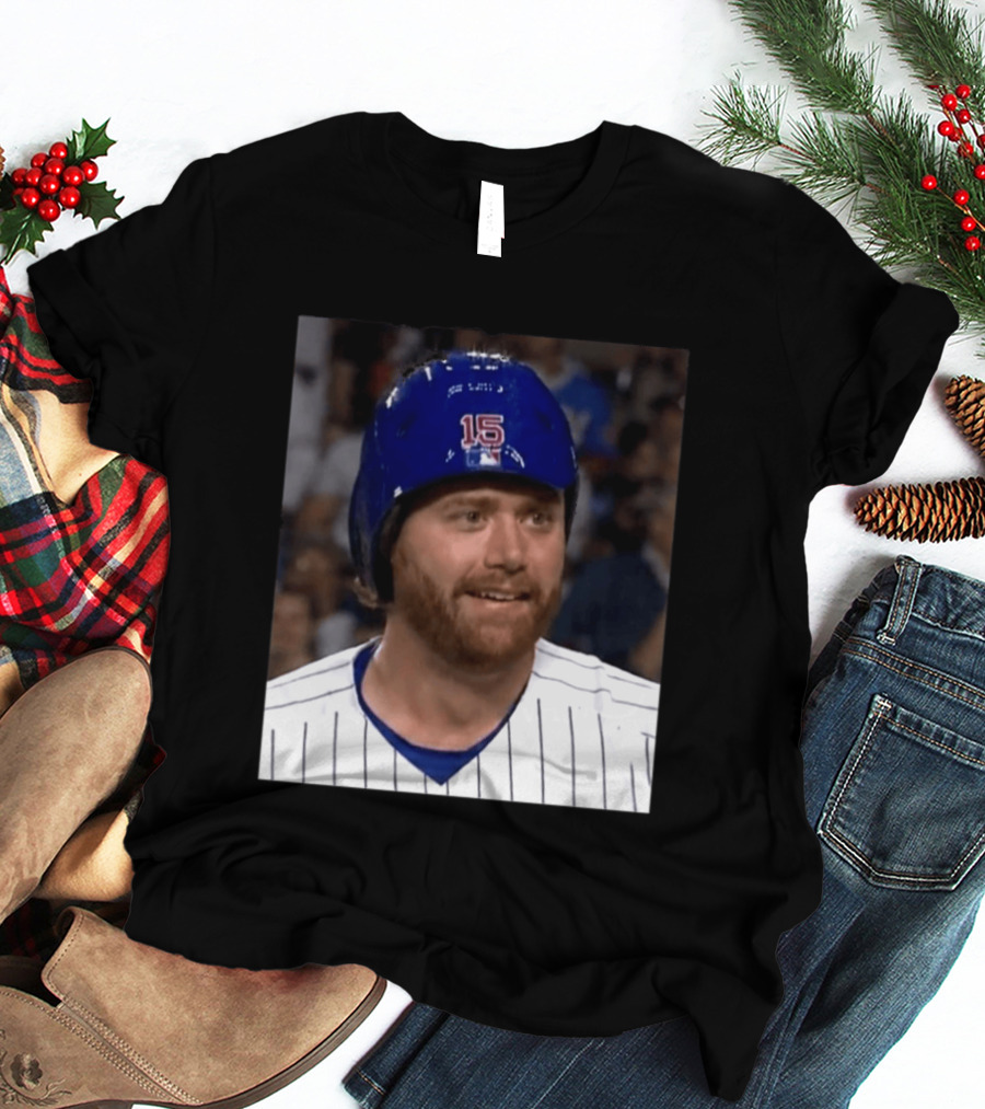 Taylor Davis Cubs Number 15 Helmet Stare T-Shirt