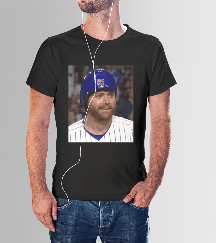 Taylor Davis Cubs Number 15 Helmet Stare T-Shirt