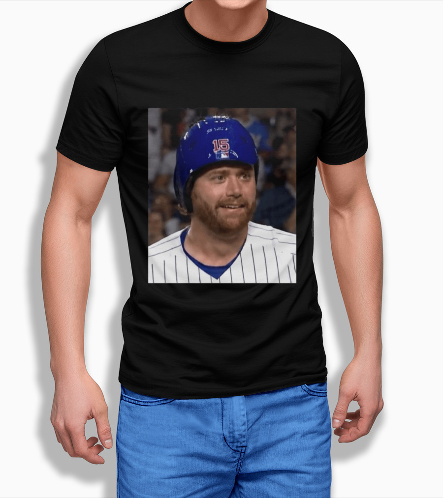 Taylor Davis Cubs Number 15 Helmet Stare T-Shirt