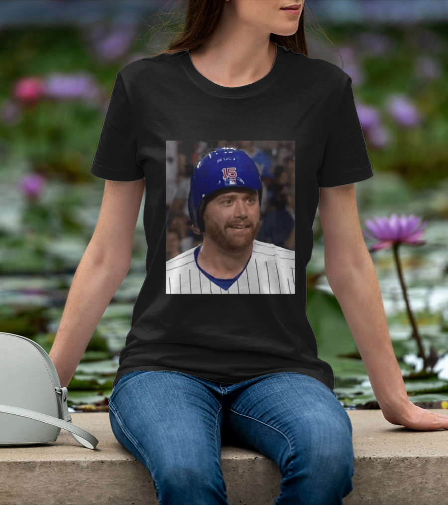 Taylor Davis Cubs Number 15 Helmet Stare T-Shirt