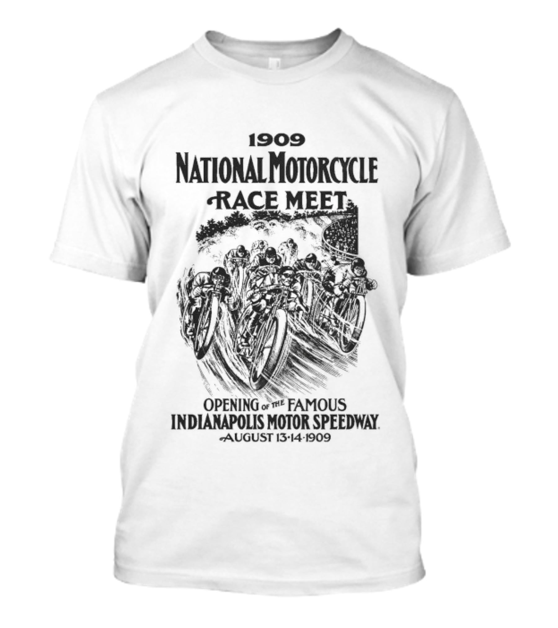 1909 National Motorcycle Race Meet Indianapolis Motor Speedway Opening Event T-Shirt